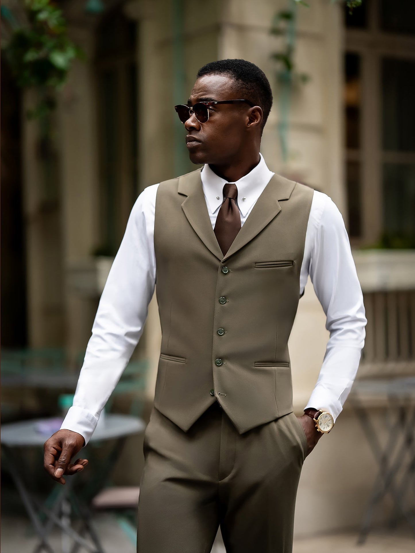 Khaki Slim-Fit Suit 3-Piece VIOSSI