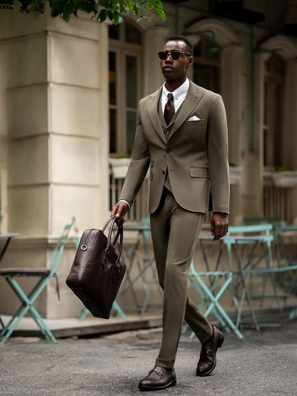Khaki Slim-Fit Suit 3-Piece VIOSSI