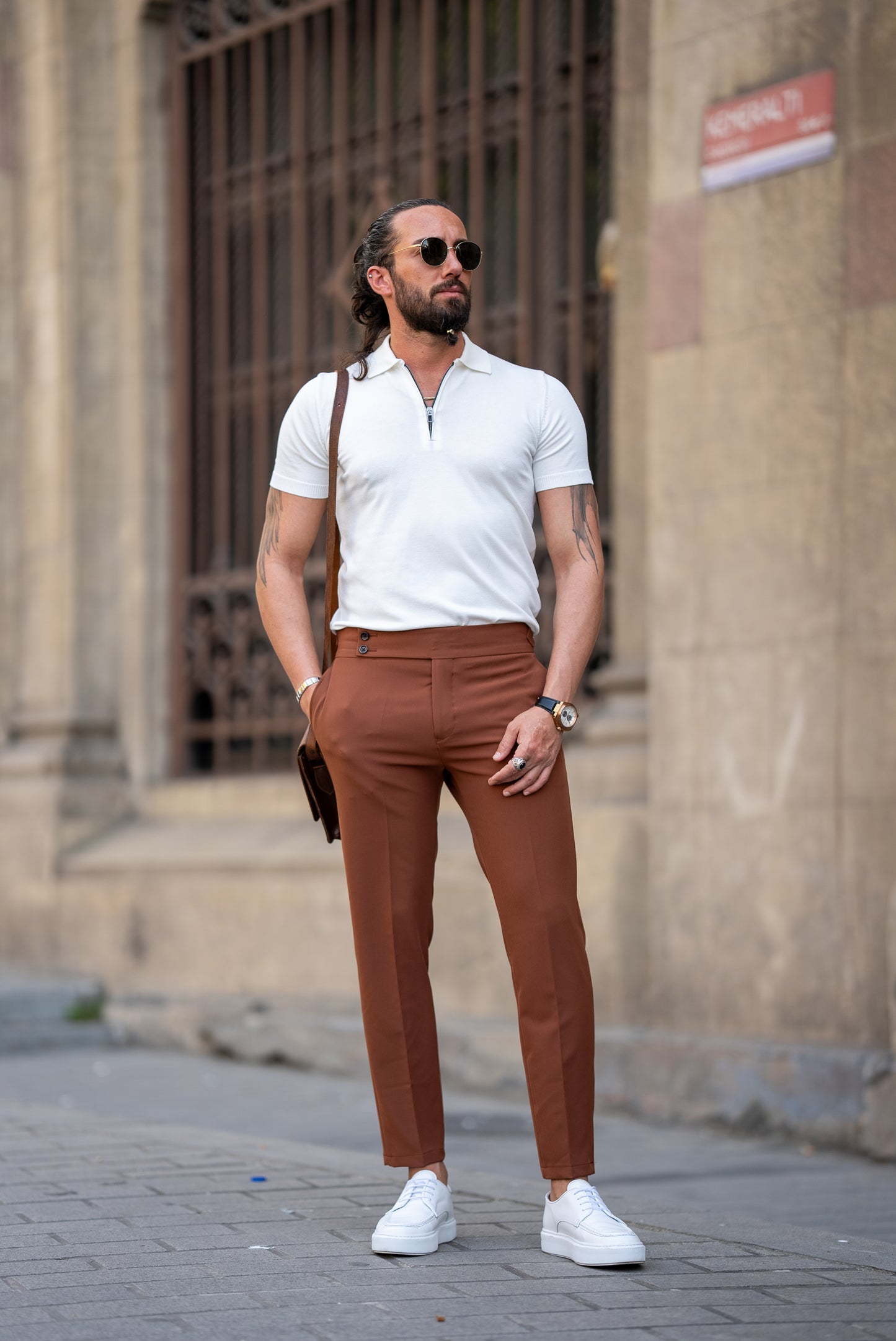 Brabion Tauris White Slim Fit Zippers Polo Shirt: The Epitome of Versatile Style