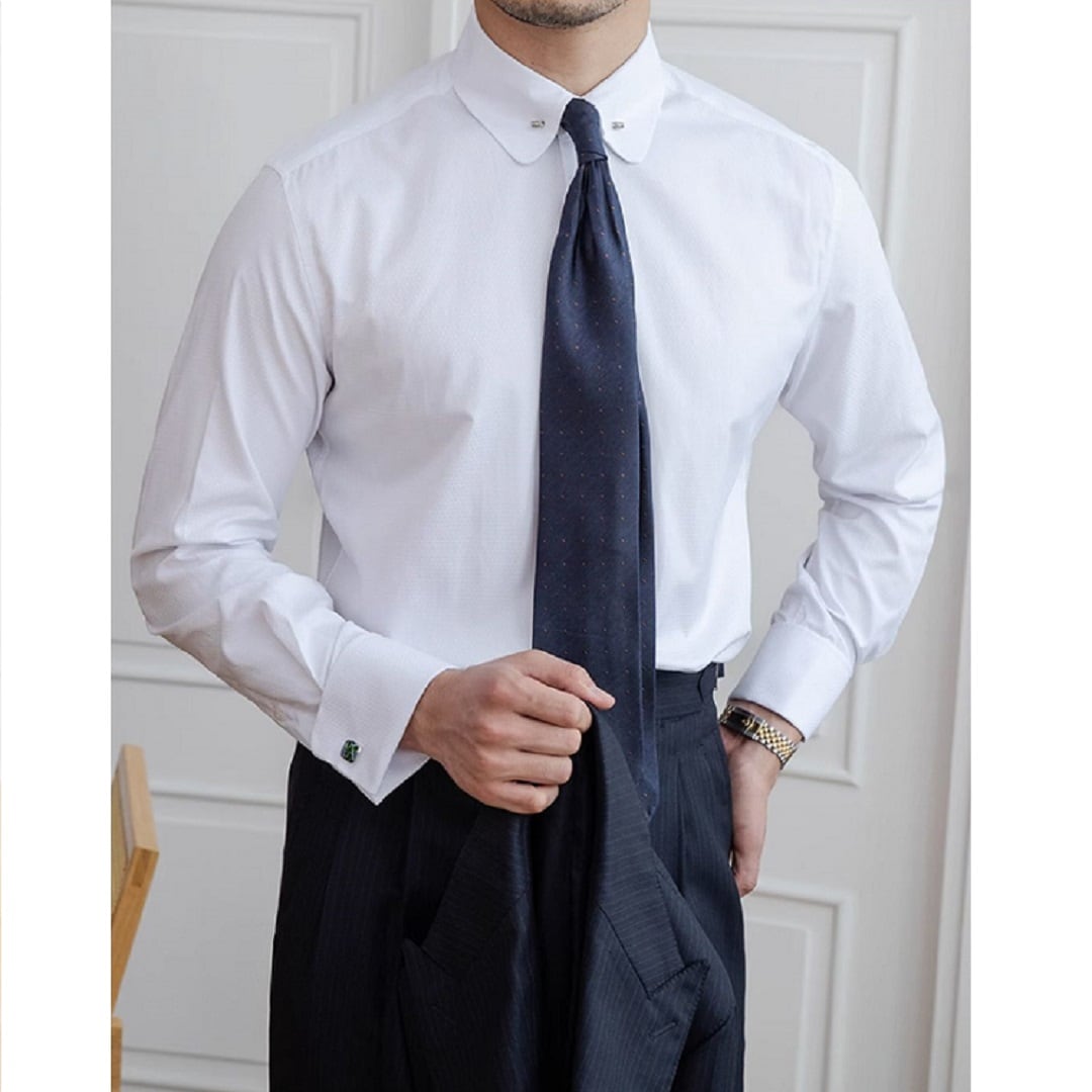 Short Collar Shirt with Cufflinks