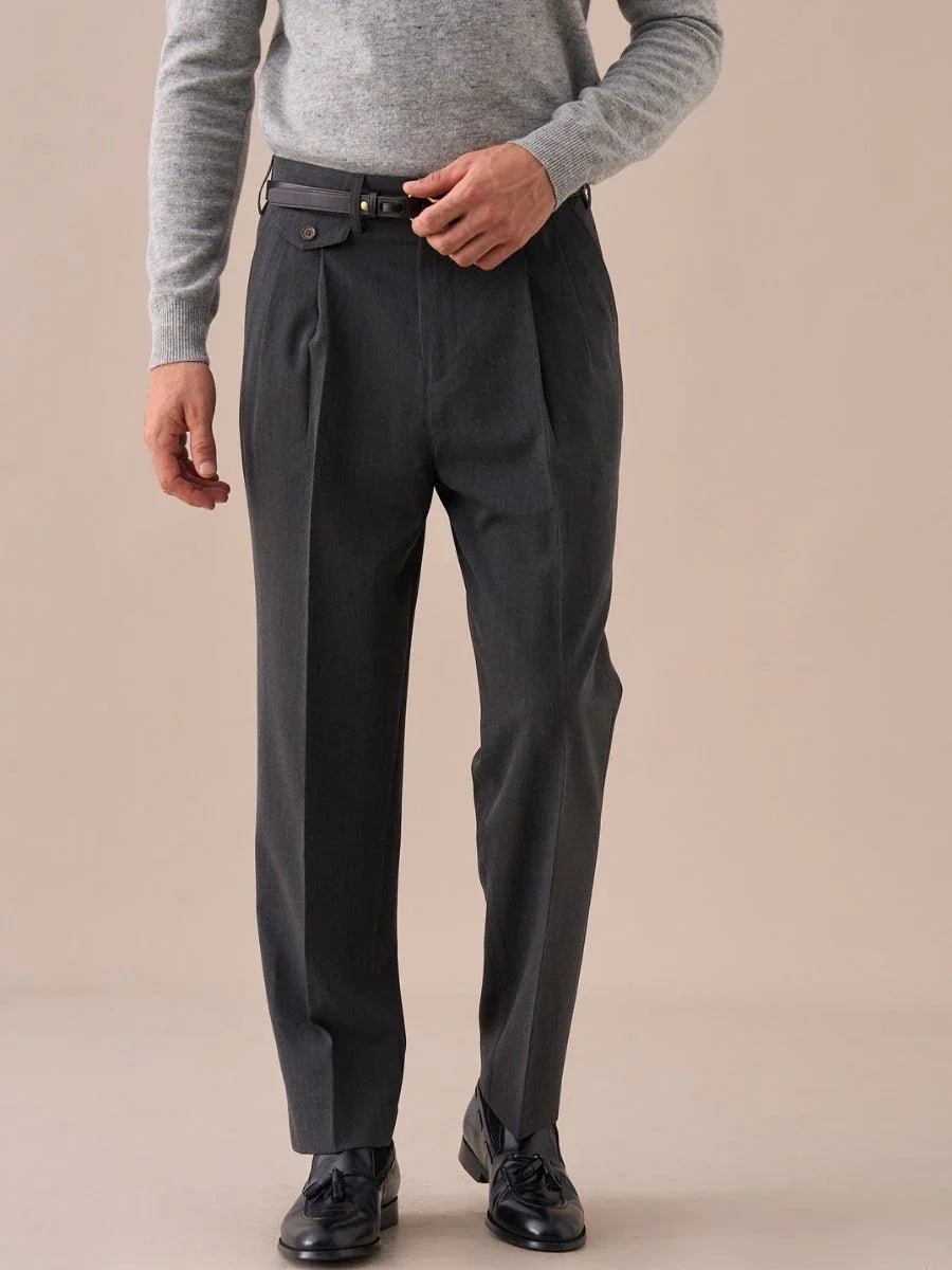 Livorno Double Pleated Belt Loop Pants