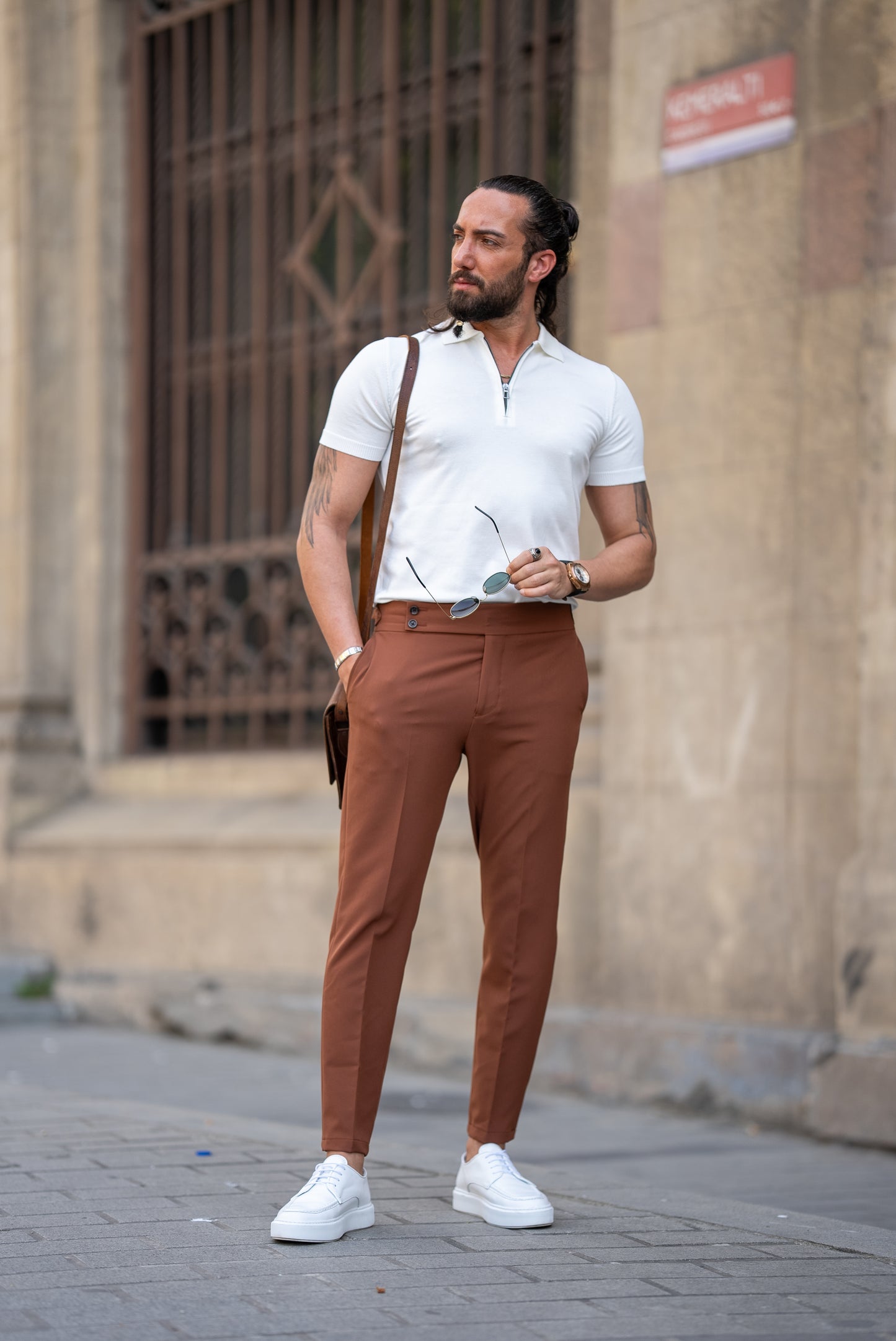 Brabion Tauris White Slim Fit Zippers Polo Shirt: The Epitome of Versatile Style