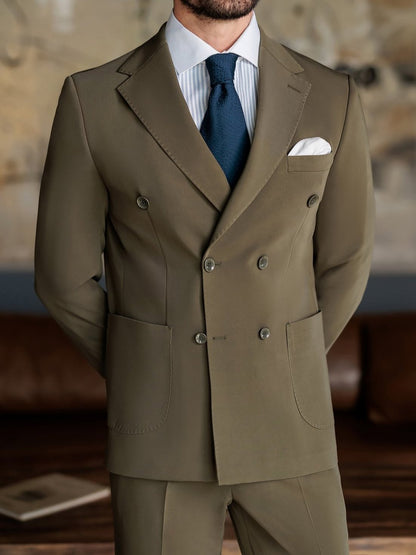 Khaki Double Breasted Suit 2-Piece VIOSSI