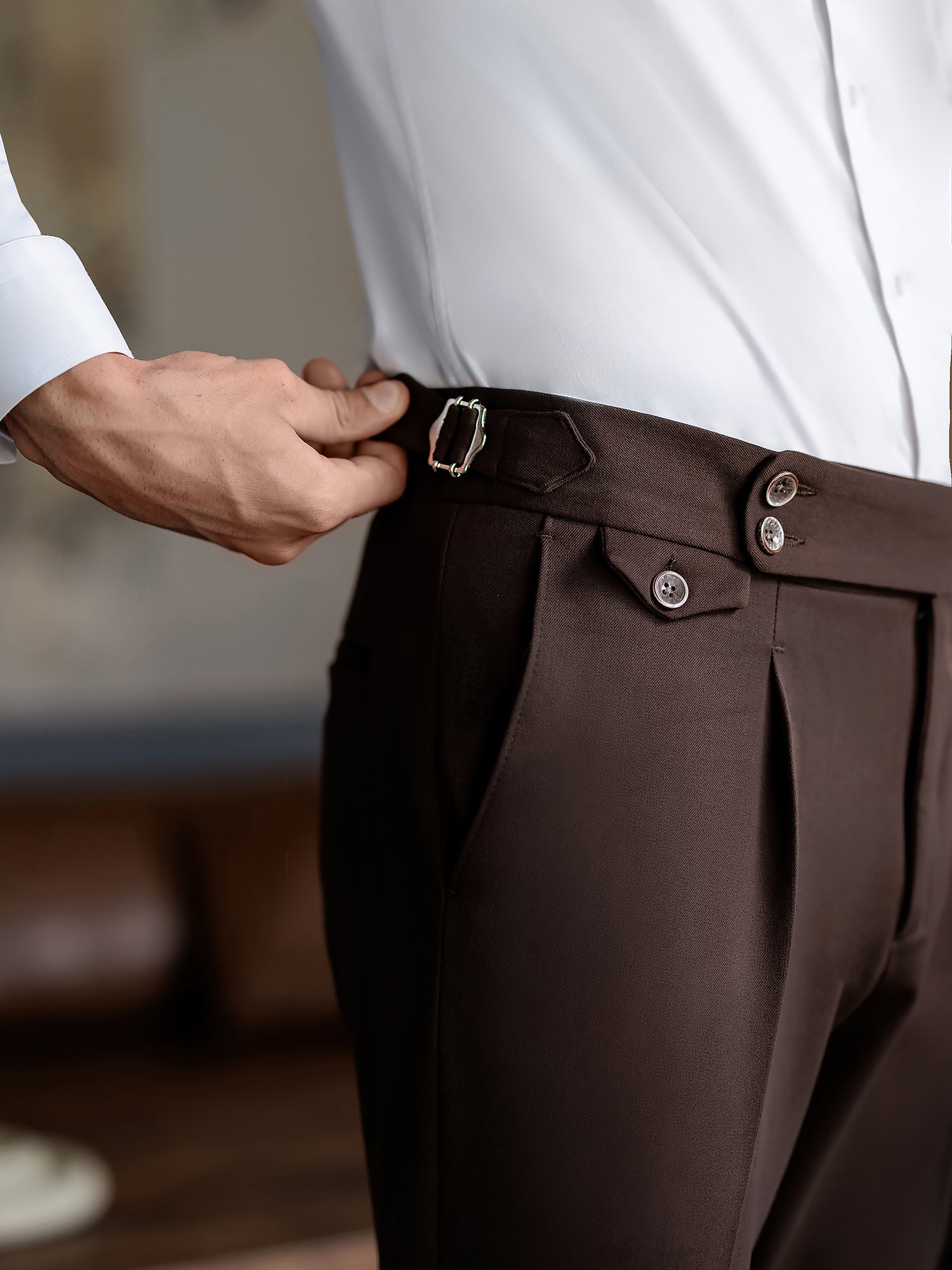 Brown Double Breasted Suit 2-Piece VIOSSI
