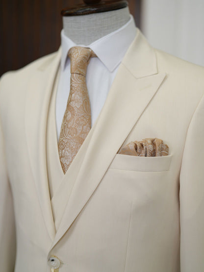 Brabion Aston Beige Slim Fit 3 Piece Suit - Elegance for Every Occasion