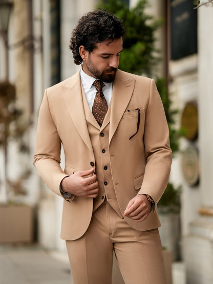 Camel Slim-Fit Suit 3-Piece VIOSSI
