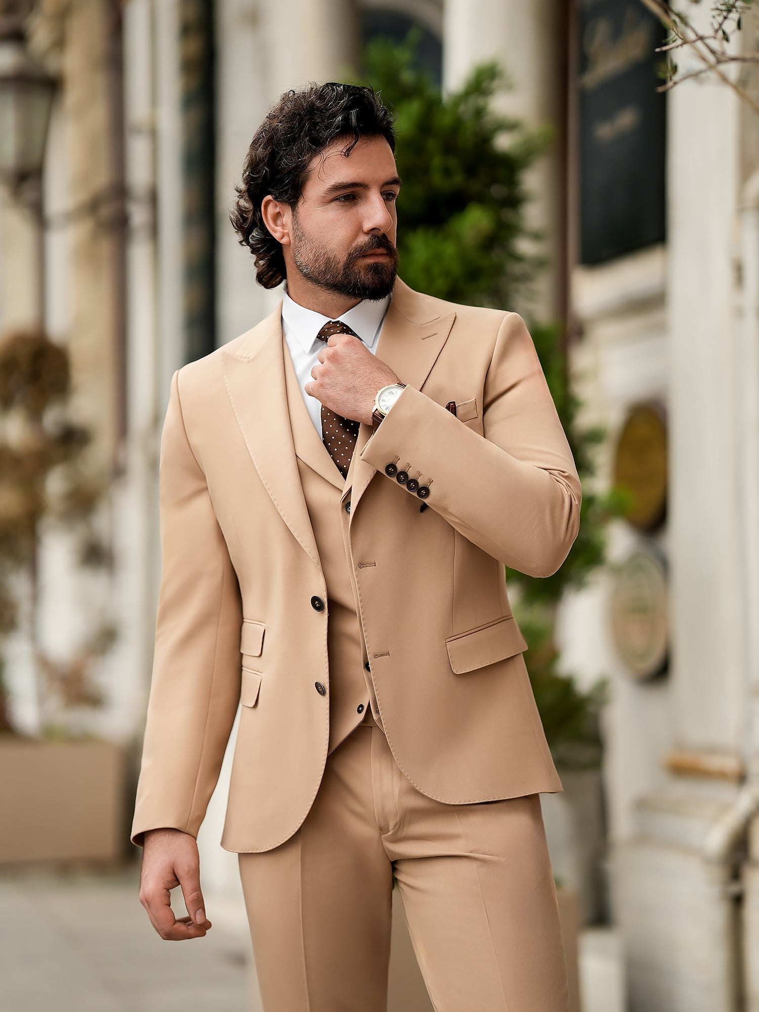 Camel Slim-Fit Suit 3-Piece VIOSSI
