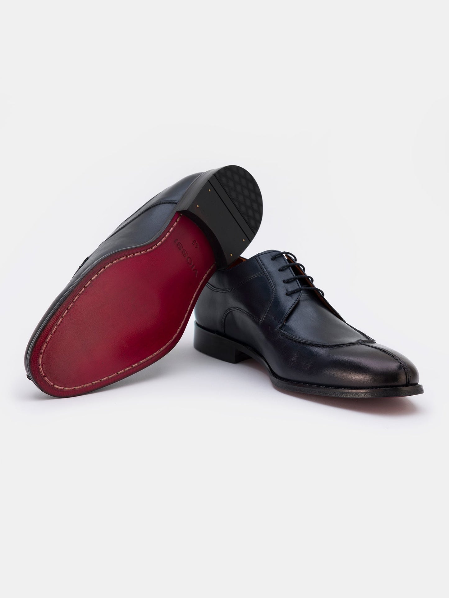 Black Leather Split Toe Derby VIOSSI
