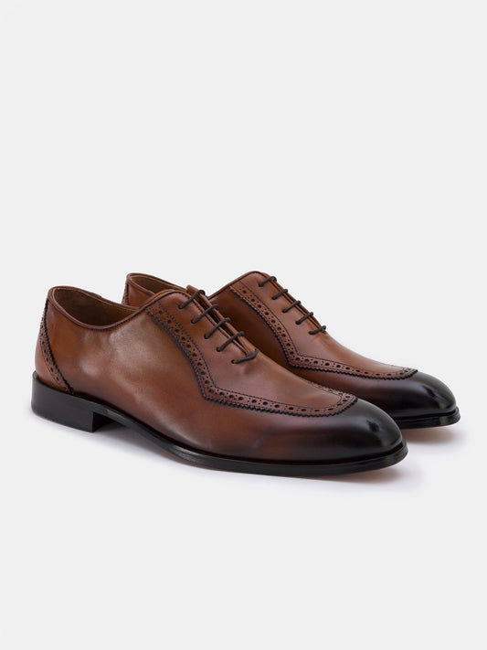 Brown Leather Wingtip Oxford VIOSSI