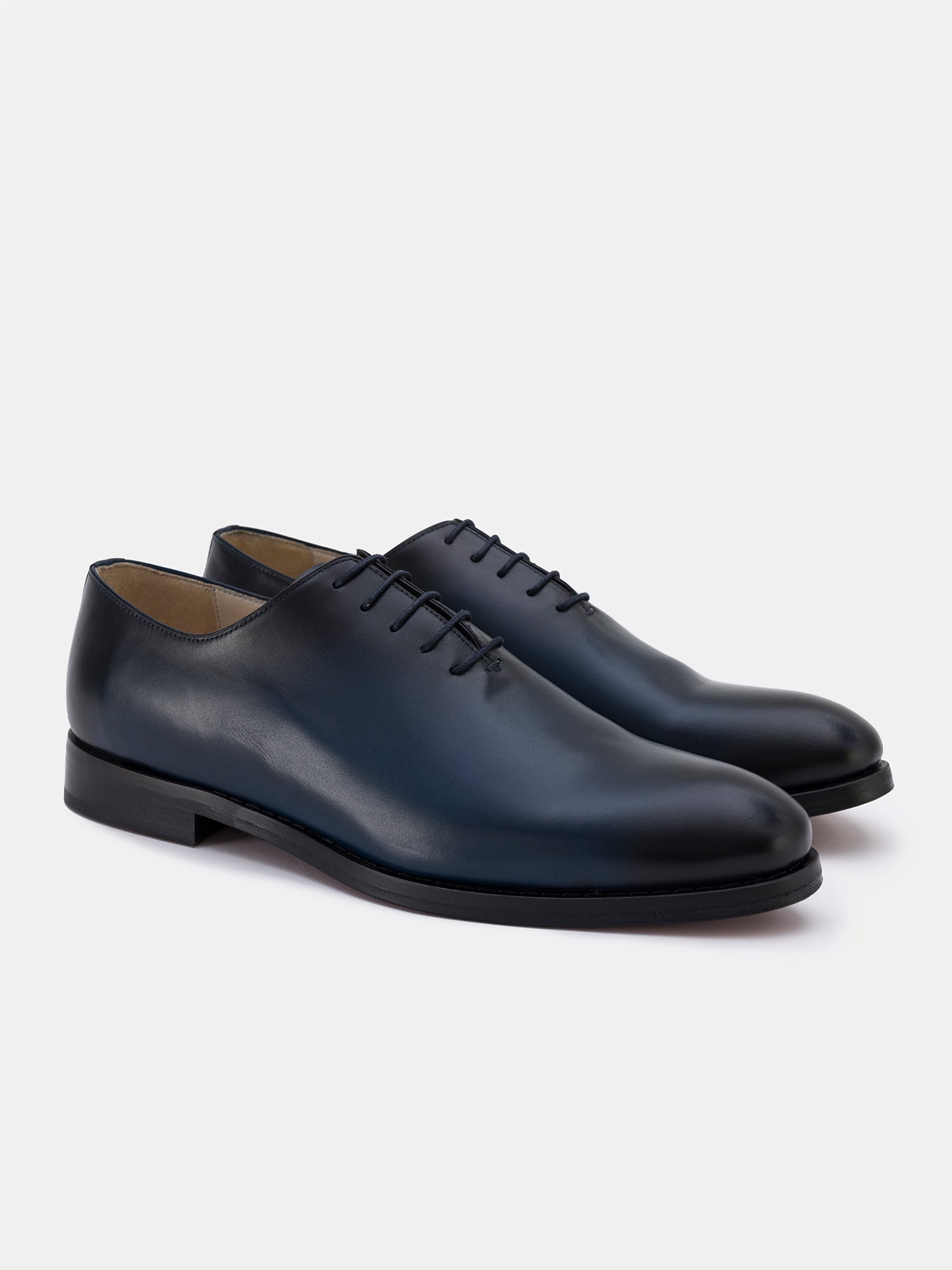 Navy Burnished Leather Oxford VIOSSI