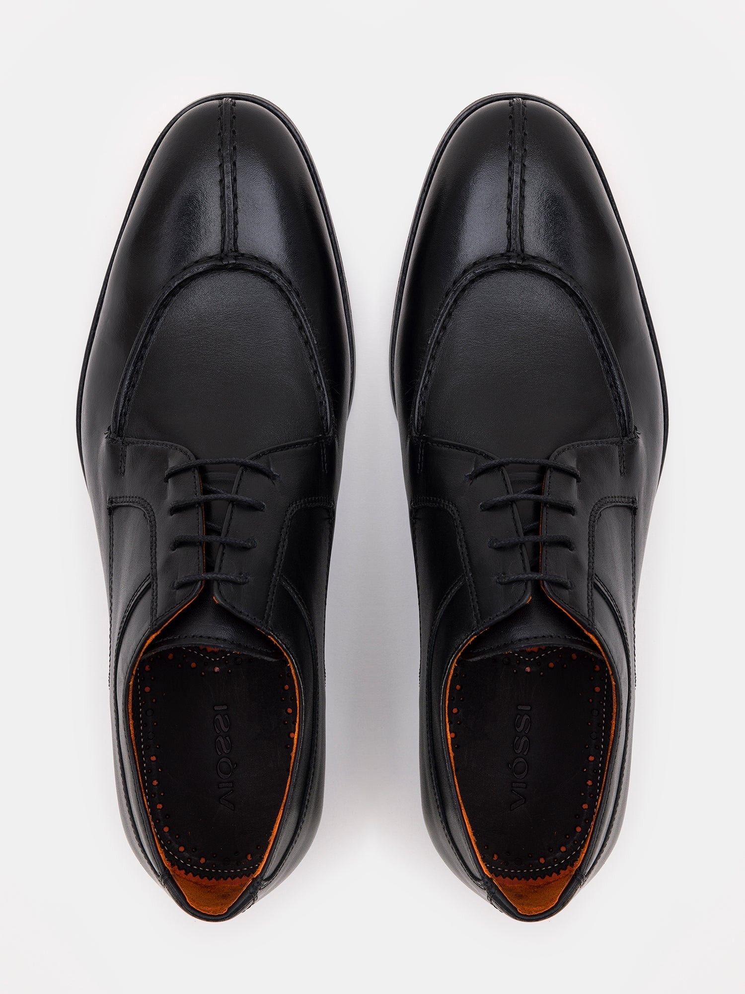 Black Leather Split Toe Derby VIOSSI