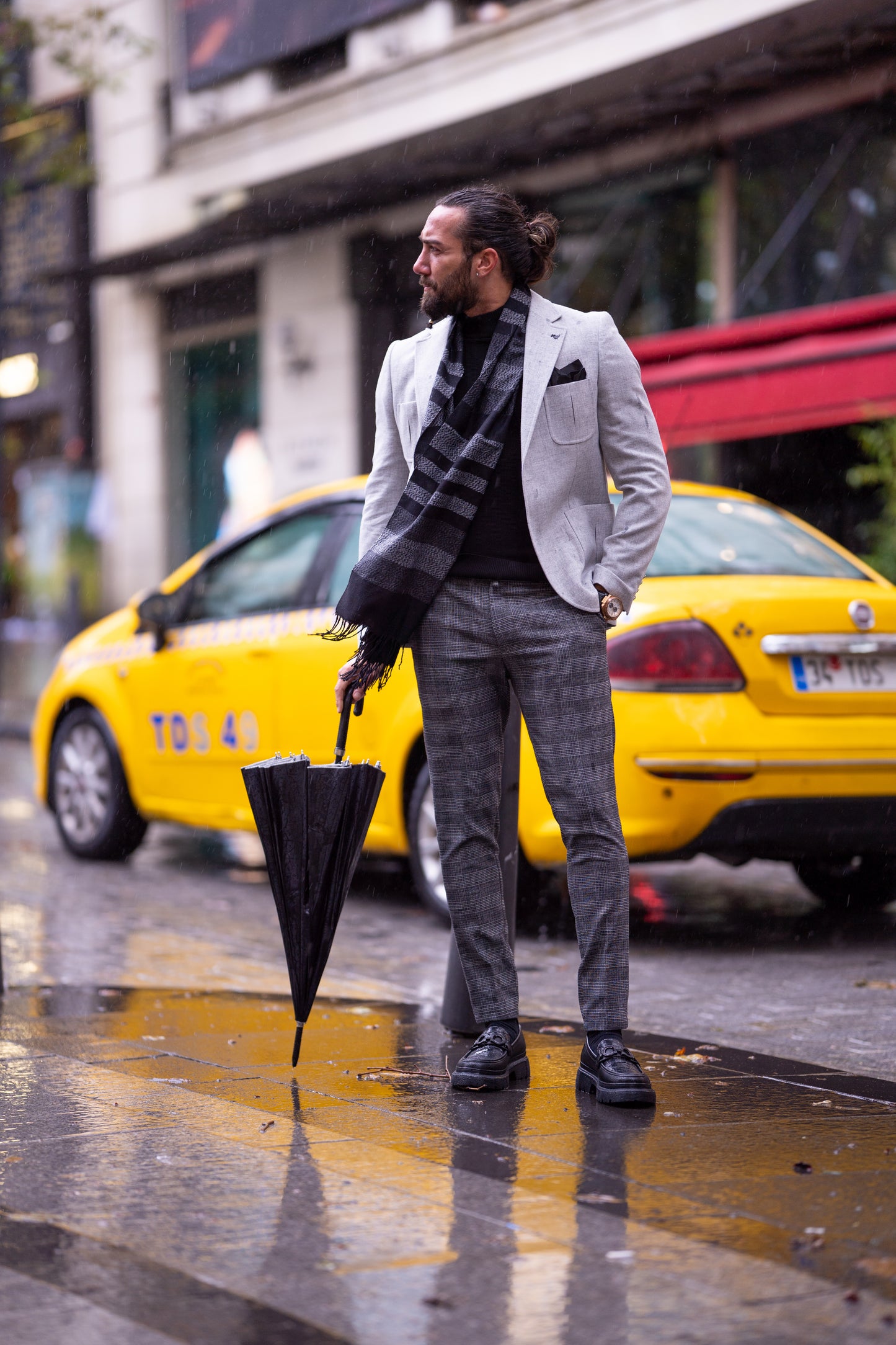 Brabion Liam Gray Slim Fit Notch Lapel Blazer - Versatile Tailored Jacket