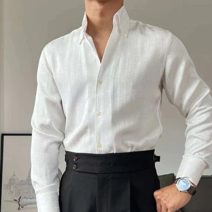 Striped Silk Shirt with Buttons