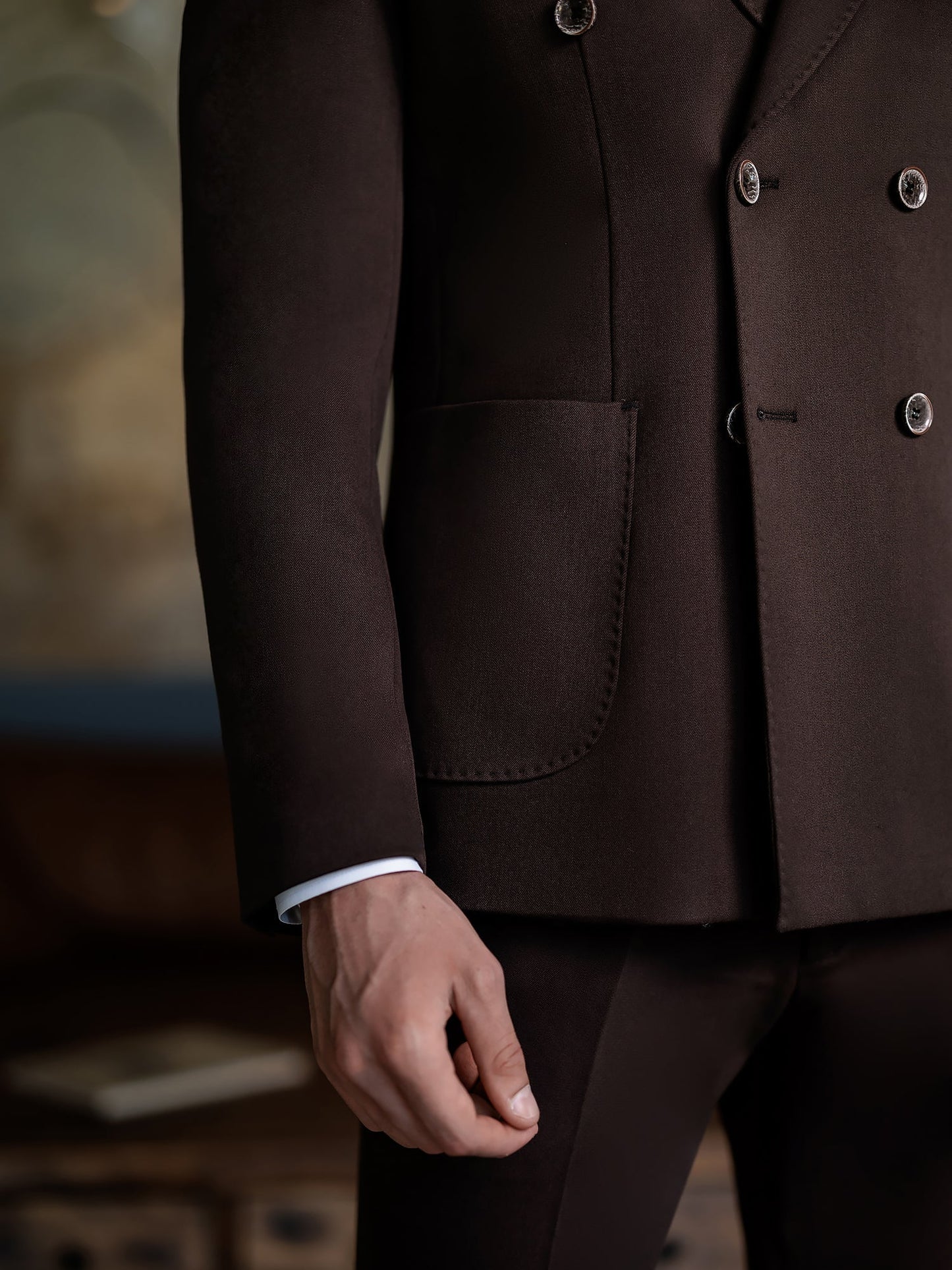 Brown Double Breasted Suit 2-Piece VIOSSI