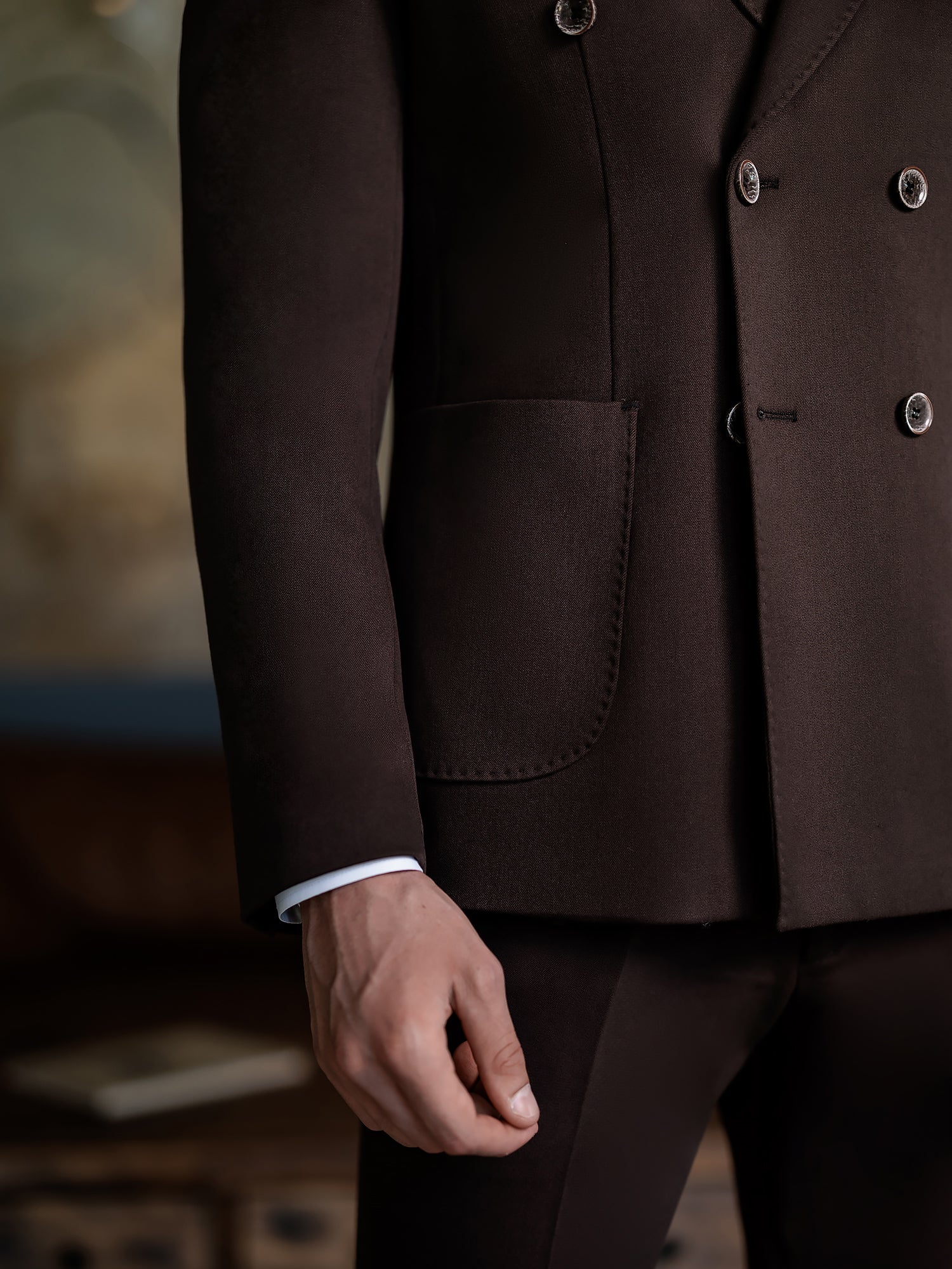 Brown Double Breasted Suit 2-Piece VIOSSI
