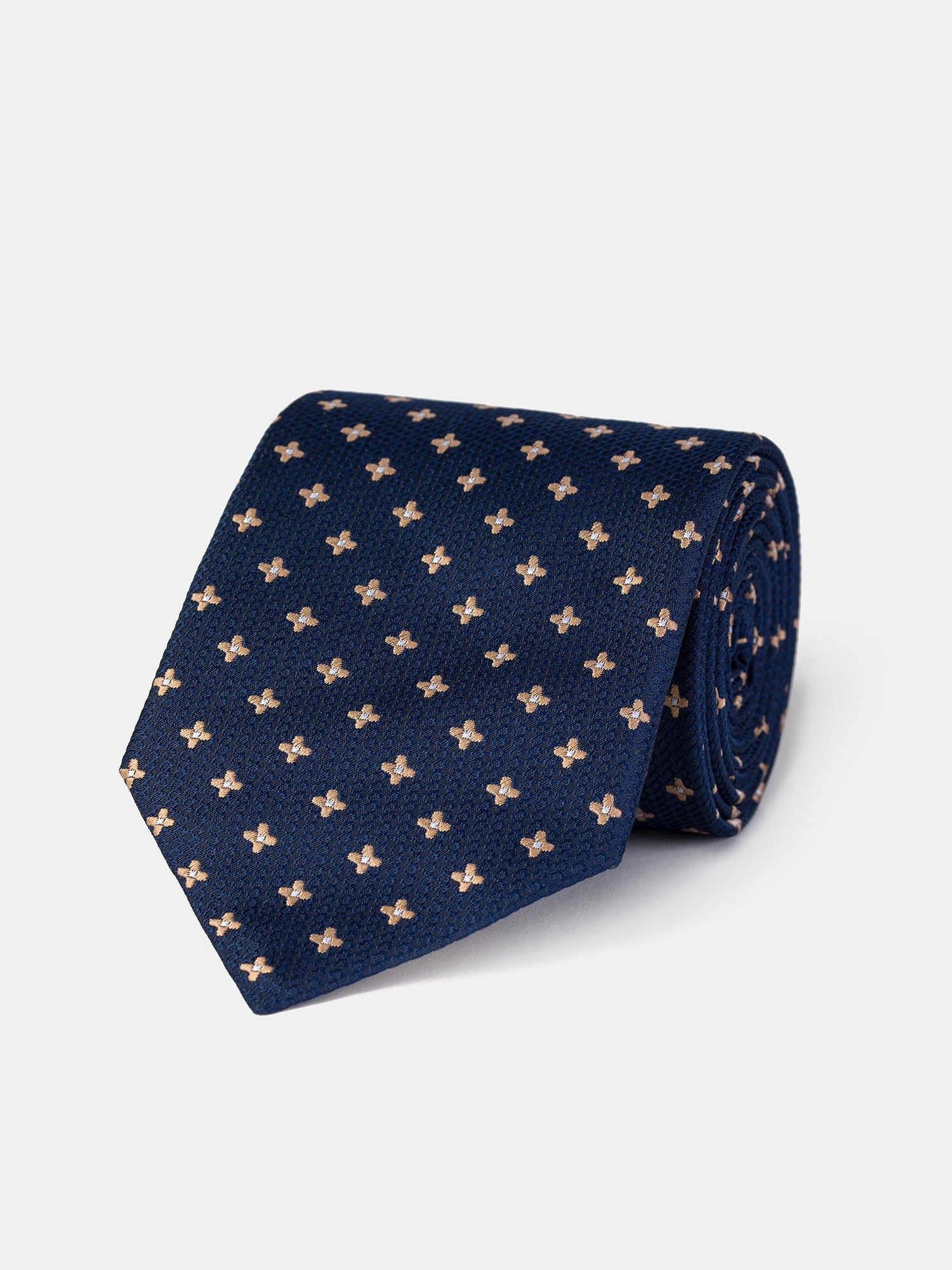 Navy Printed Tie 9cm - BRABION
