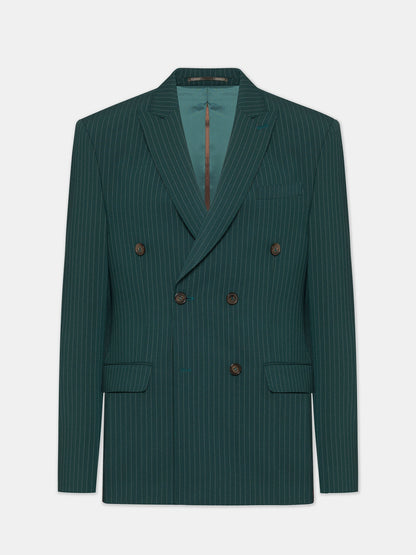 Green Striped Double Breasted Suit 2-Piece VIOSSI