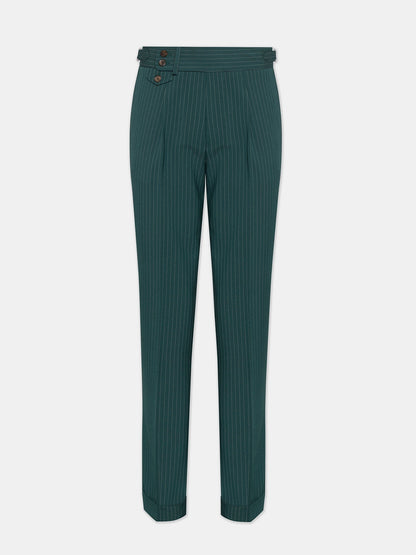 Green Striped Double Breasted Suit 2-Piece VIOSSI