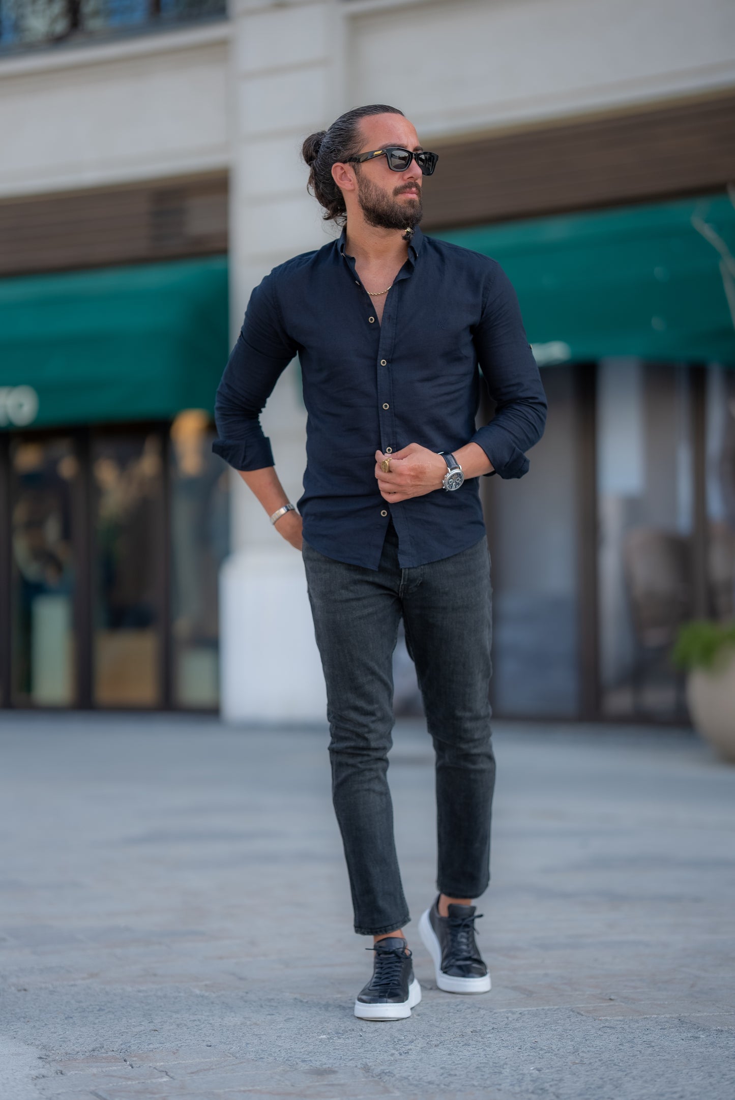 Brabion Alonso Black Slim Fit Crosshatch Casual Shirt - Elevate Your Wardrobe