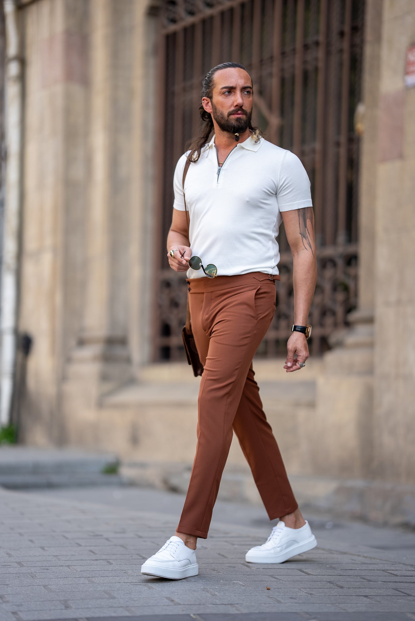 Brabion Tauris White Slim Fit Zippers Polo Shirt: The Epitome of Versatile Style