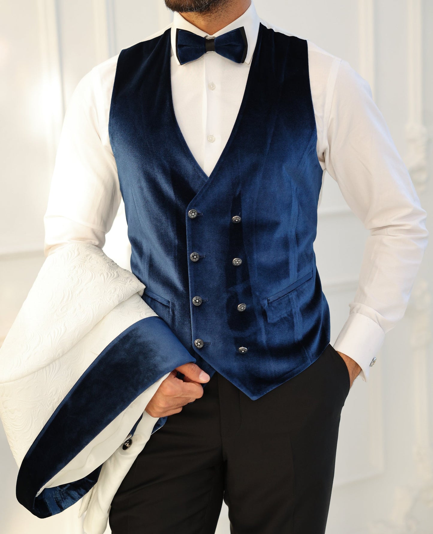 White Slim-Fit Tuxedo 3-Piece - BRABION