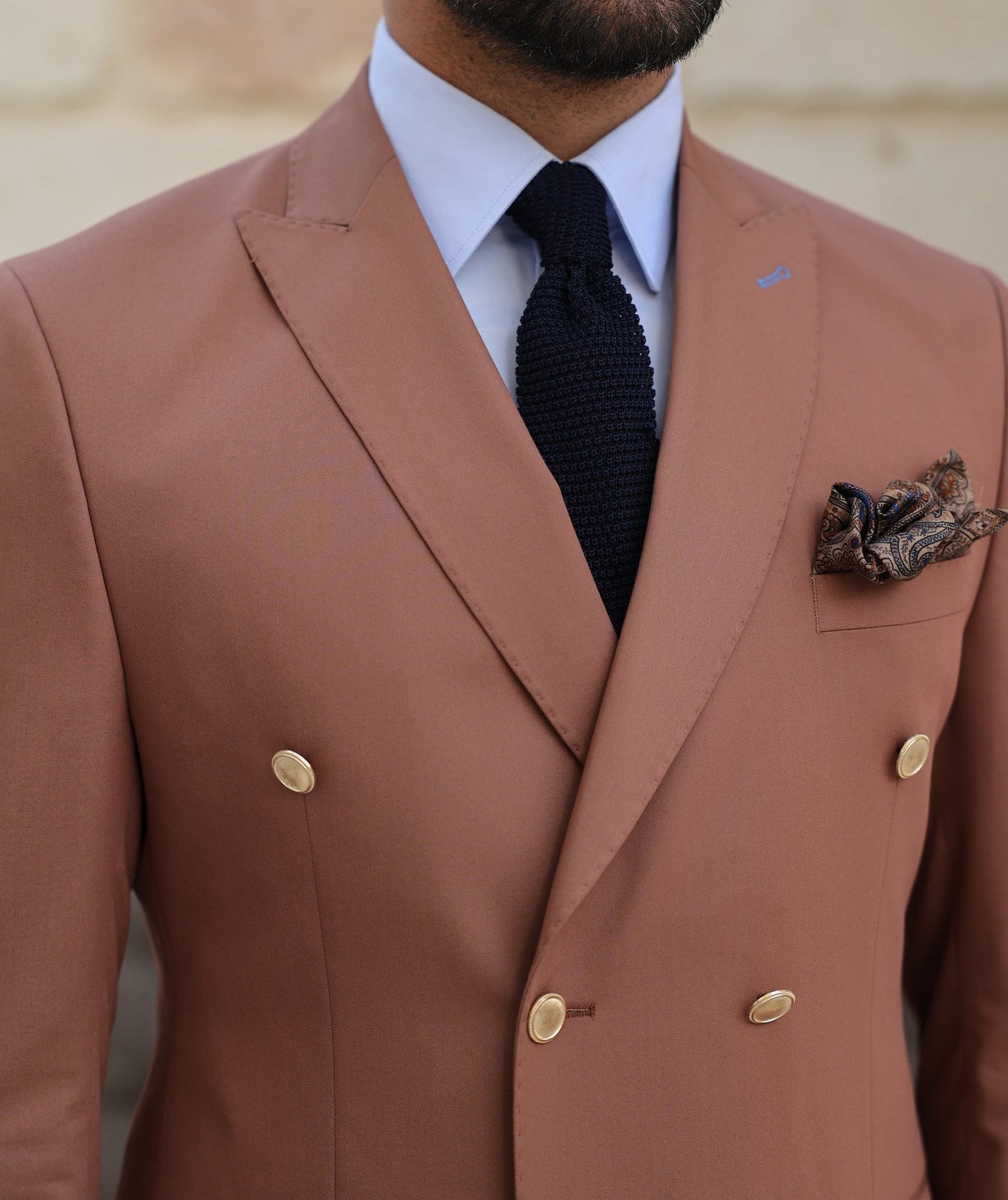 Brown Double Breasted Suit 2-Piece VIOSSI