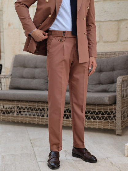 Brown Double Breasted Suit 2-Piece VIOSSI