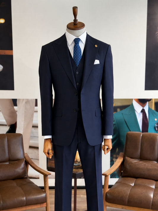 Navy Slim-Fit Suit 3-Piece VIOSSI - CB