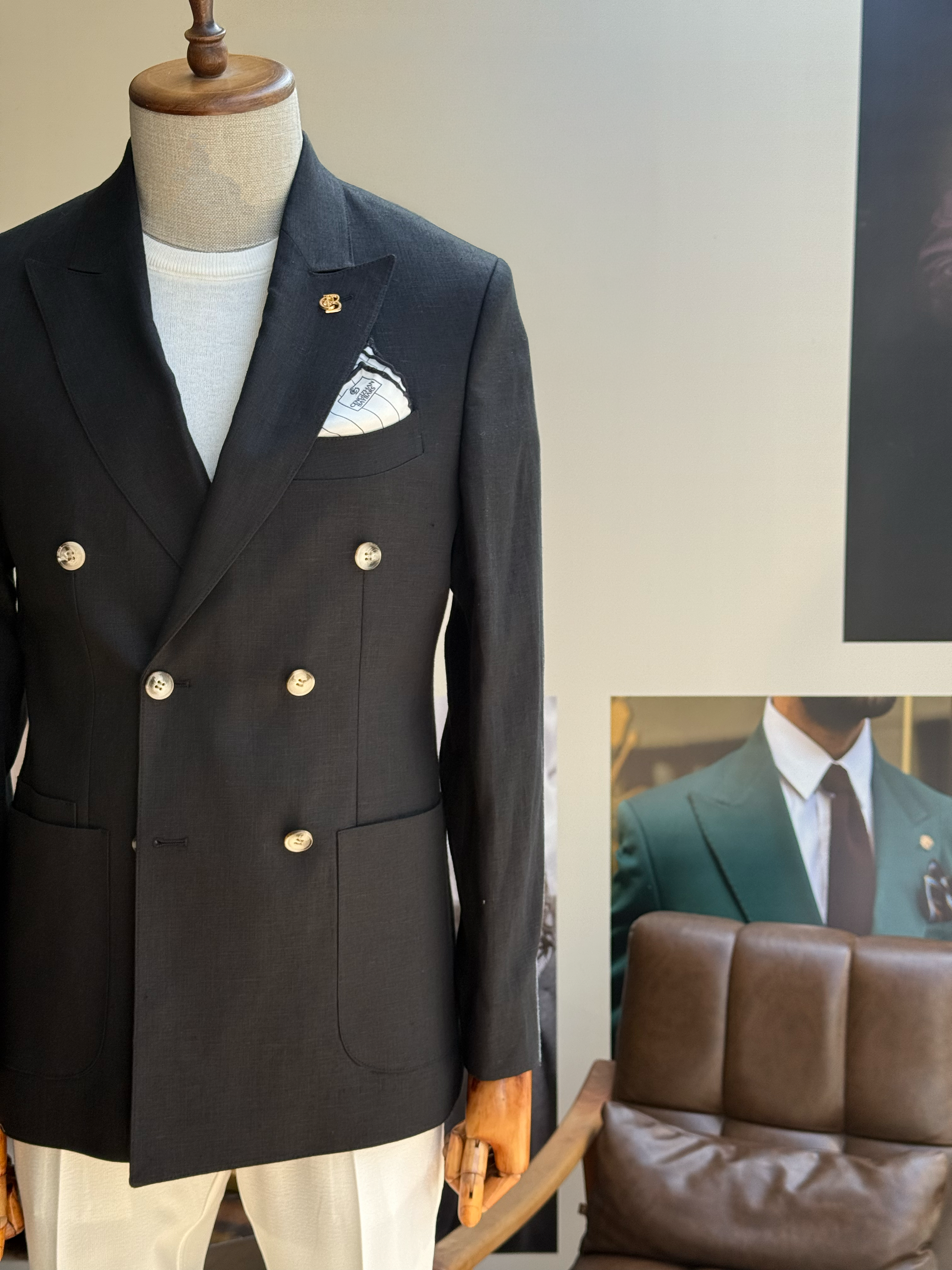 Black Double Breasted Blazer VIOSSI - CB