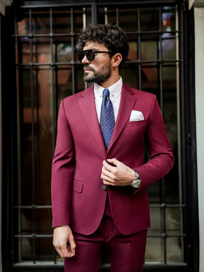 Bordeaux Slim-Fit Suit 3-Piece VIOSSI