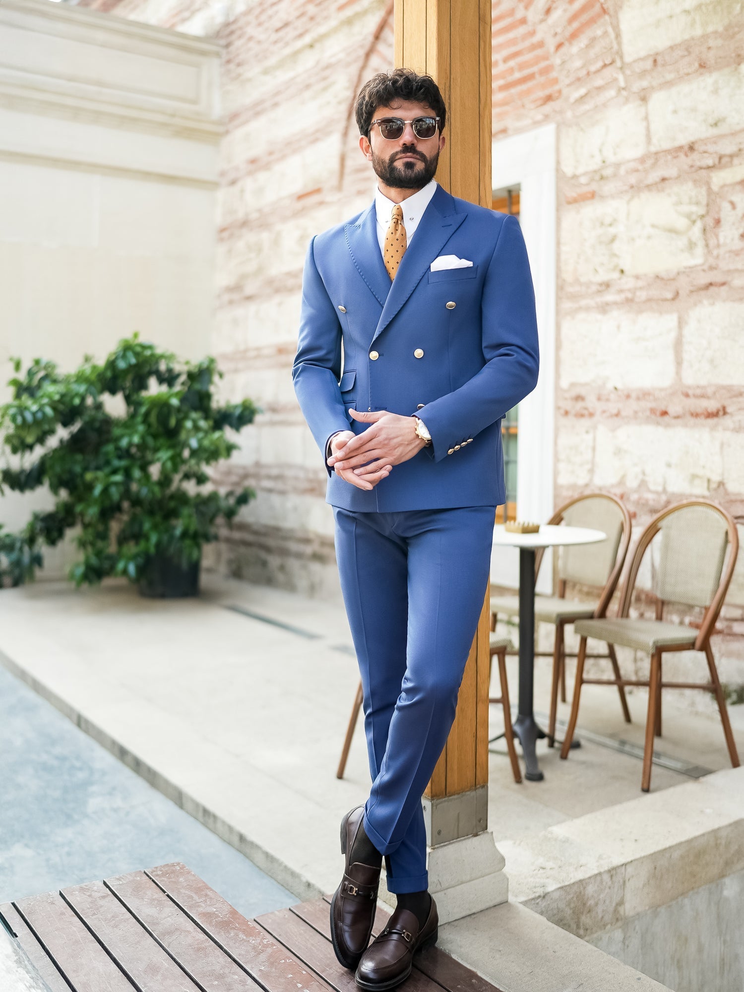 Navy Double Breasted Suit 2-Piece VIOSSI