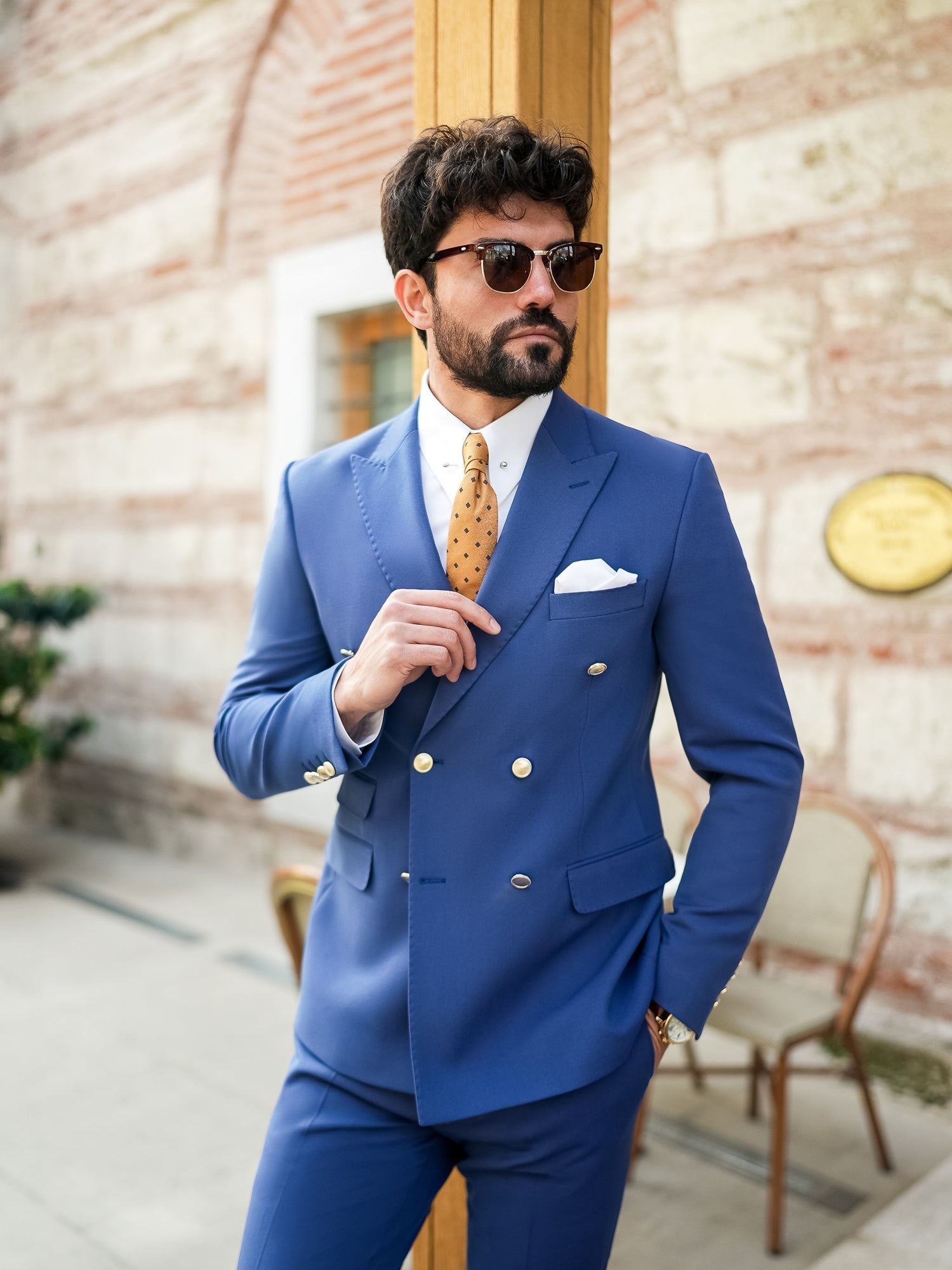 Navy Double Breasted Suit 2-Piece VIOSSI