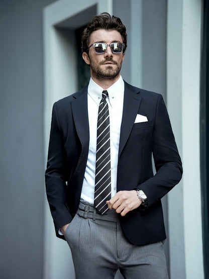 Black Single Breasted Blazer - BRABION