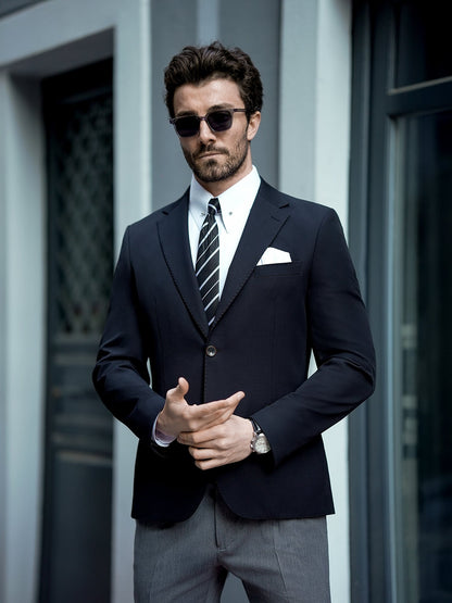 Black Single Breasted Blazer - BRABION