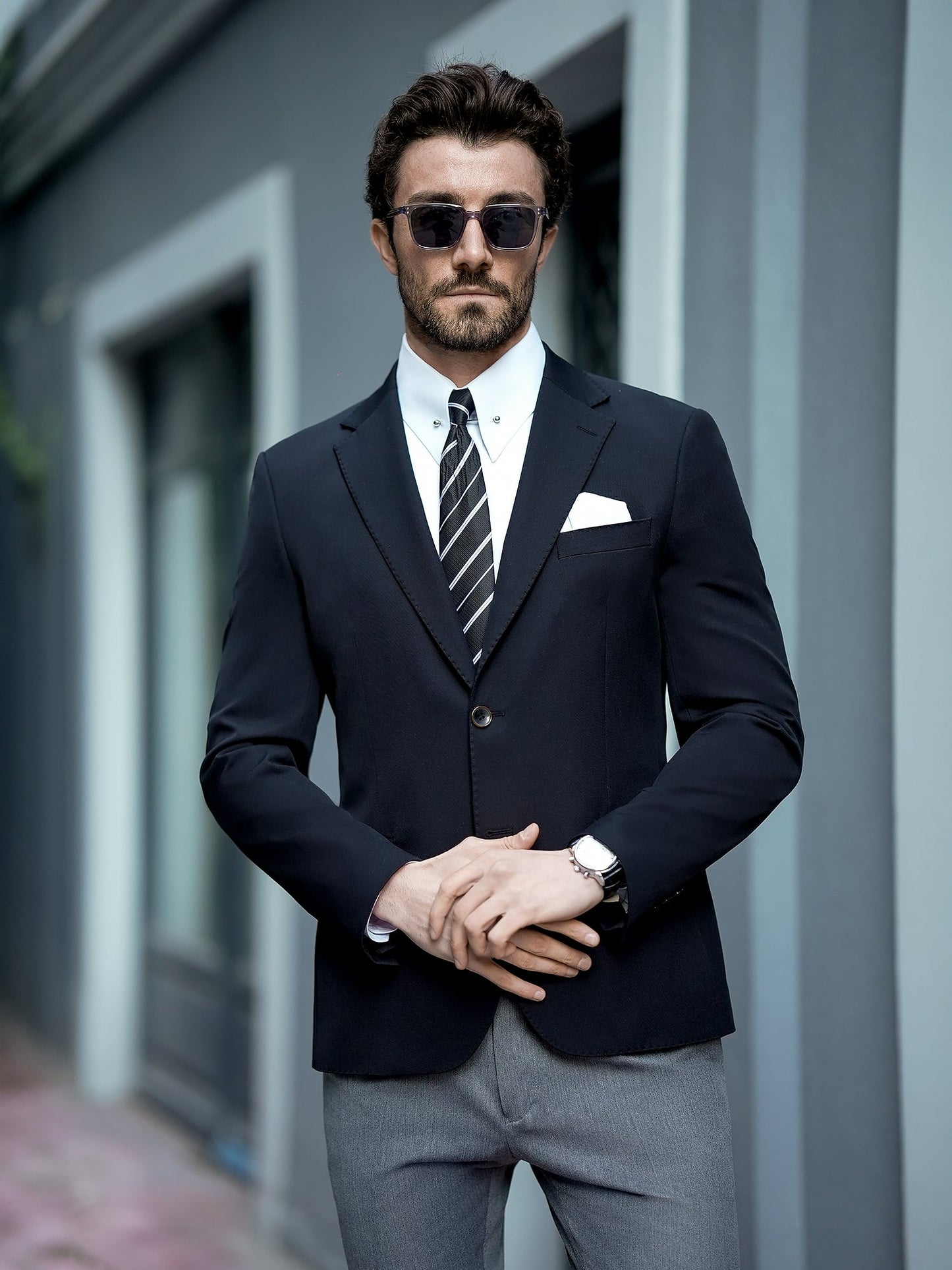 Black Single Breasted Blazer - BRABION