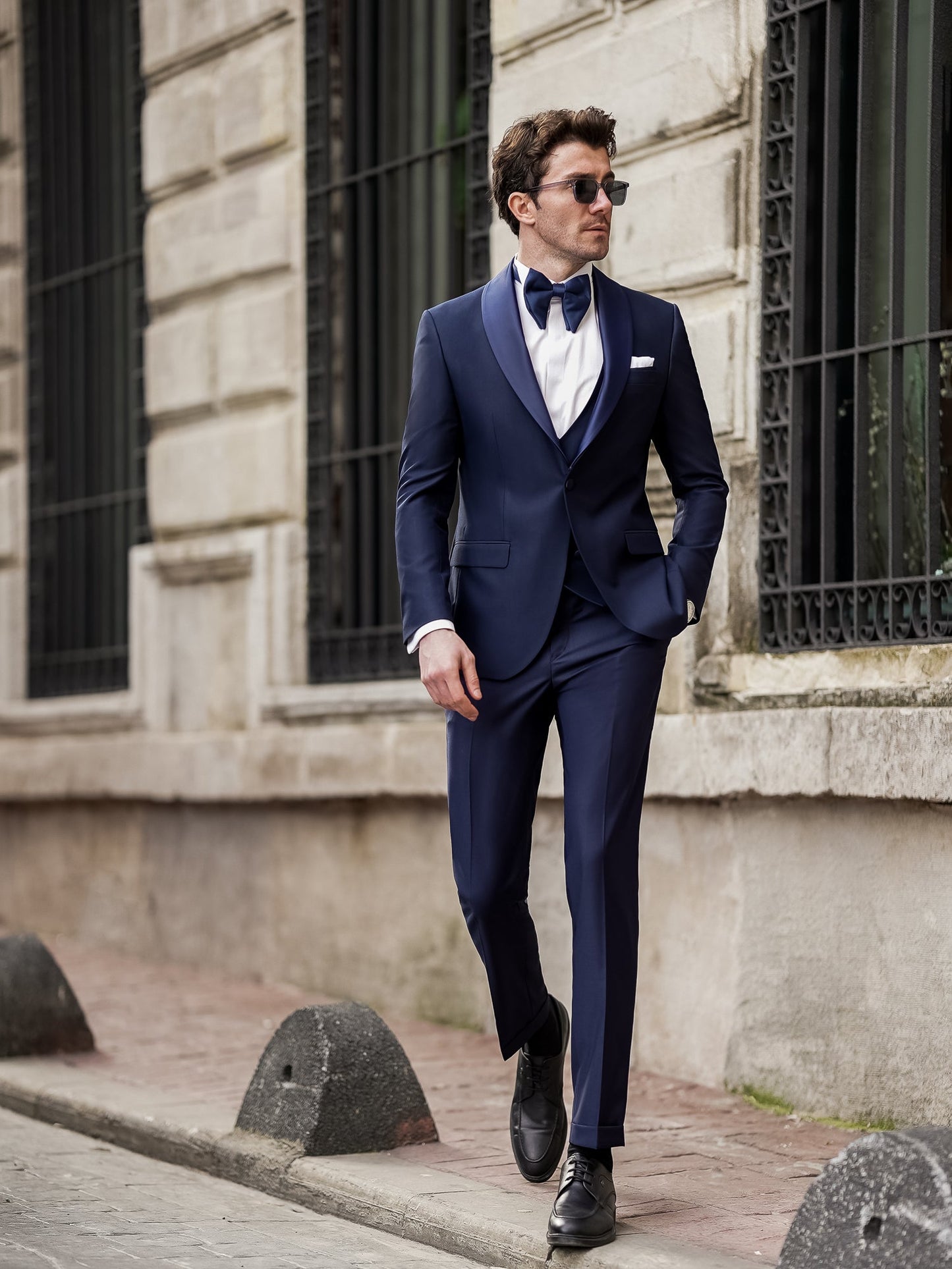 Navy Slim-Fit Tuxedo 3-Piece - BRABION
