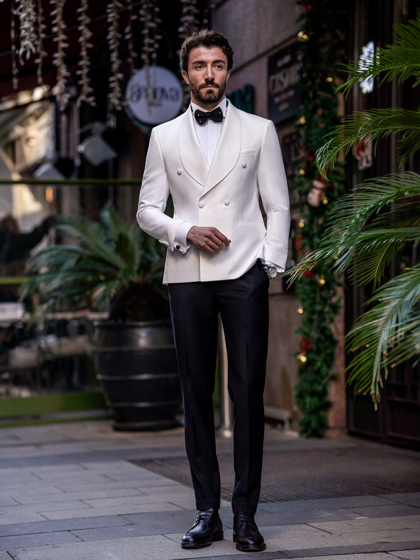 White Double Breasted Tuxedo 2-Piece - BRABION