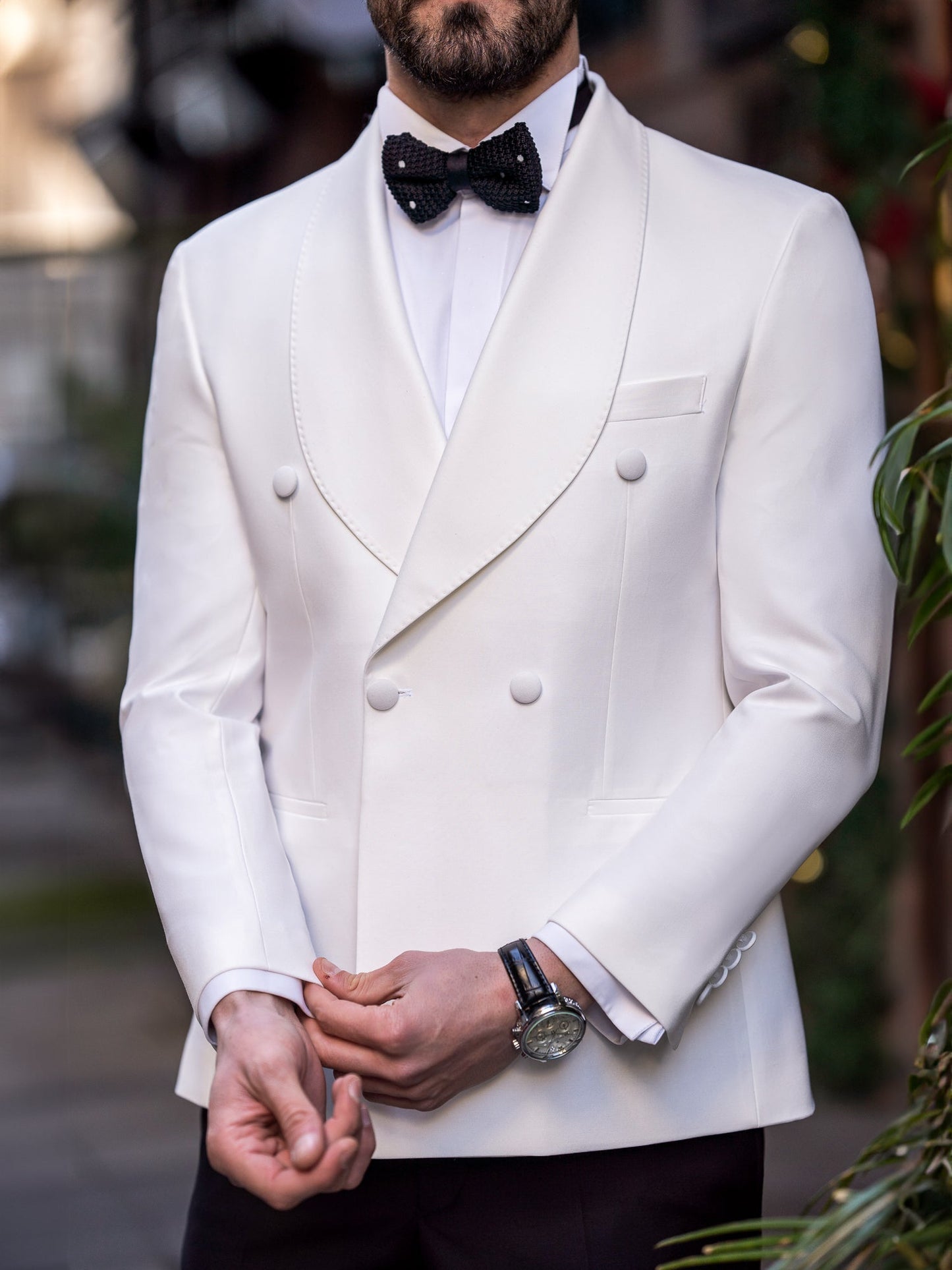 White Double Breasted Tuxedo 2-Piece - BRABION