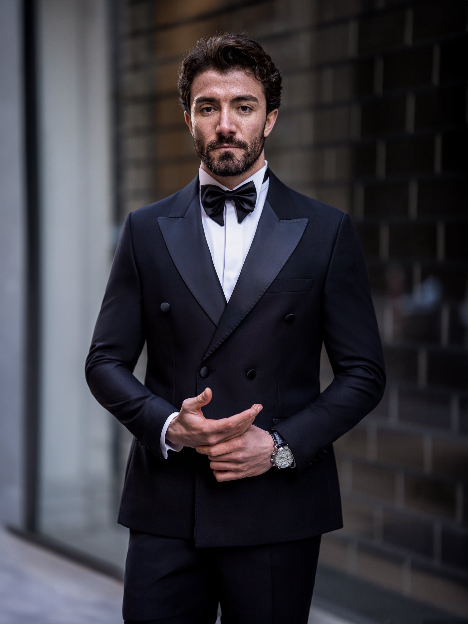 Black Double Breasted Tuxedo 2-Piece - BRABION