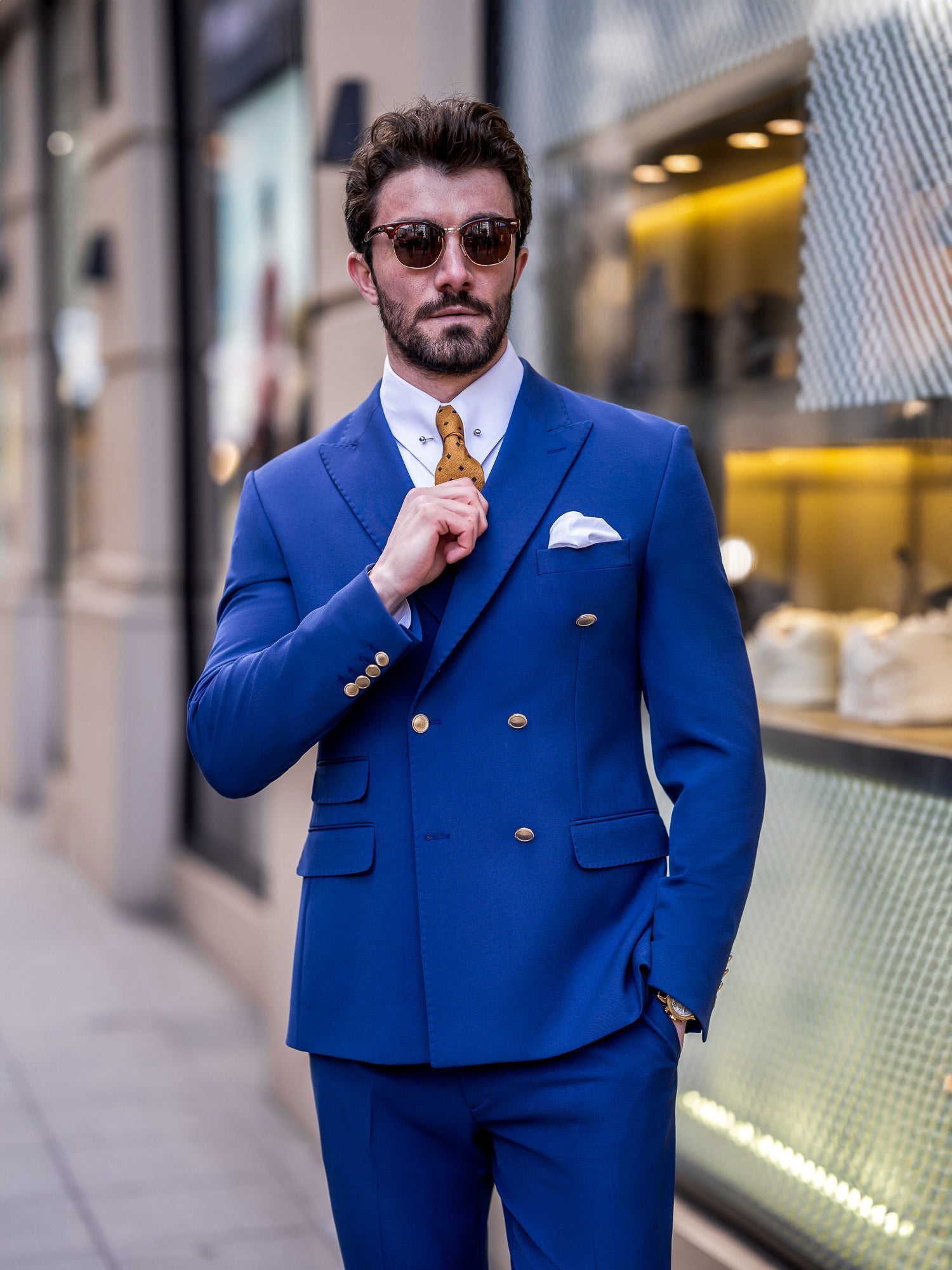 Navy Double Breasted Suit 2-Piece VIOSSI