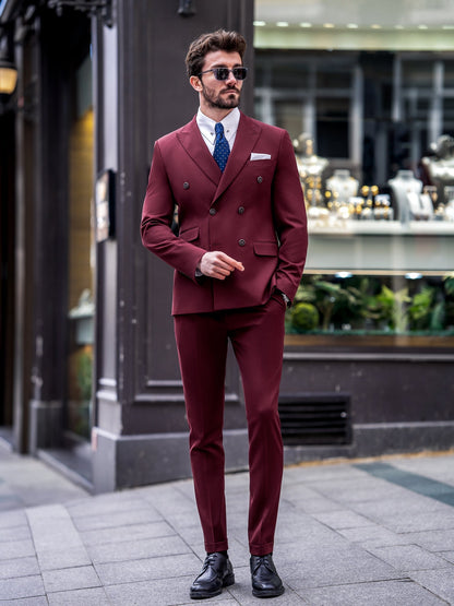 Bordeaux Double Breasted Suit 2-Piece VIOSSI