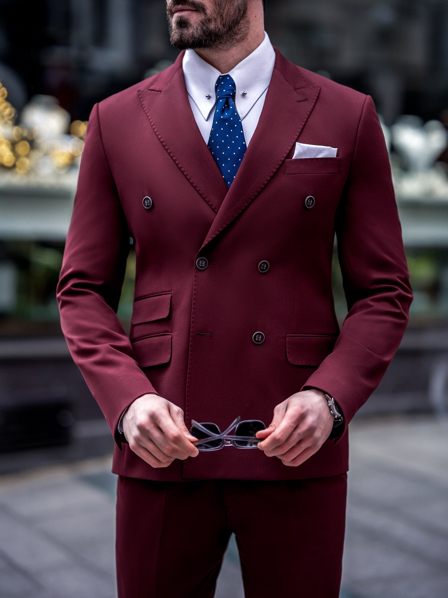 Bordeaux Double Breasted Suit 2-Piece VIOSSI