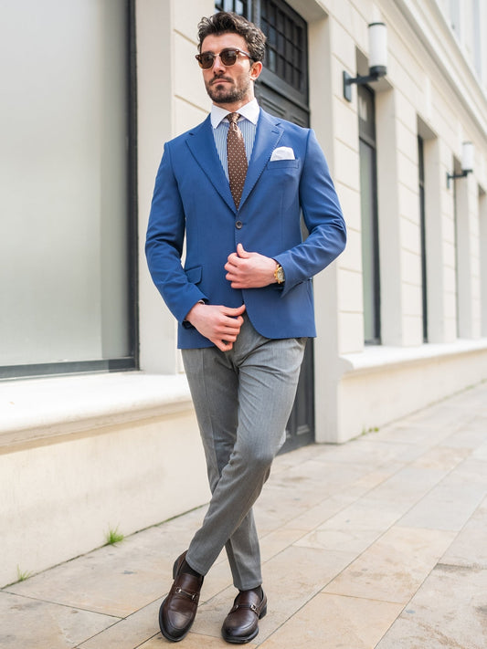 Navy Single Breasted Blazer - BRABION