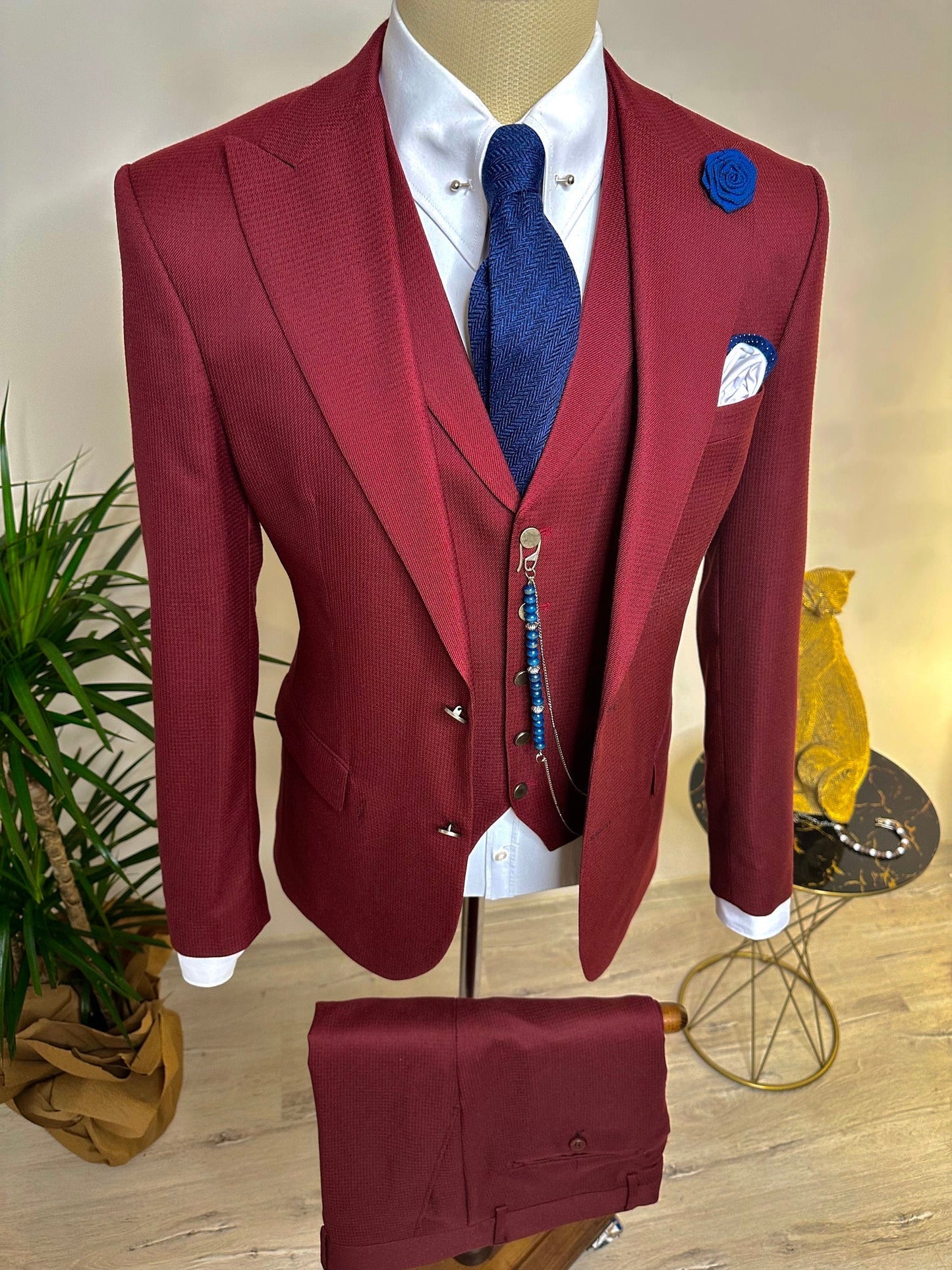 Bordeaux Slim-Fit Suit 3-Piece VIOSSI
