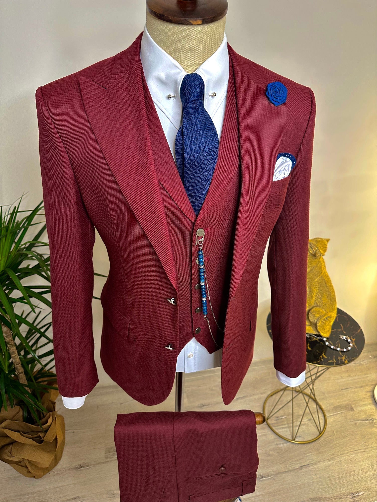 Bordeaux Slim-Fit Suit 3-Piece VIOSSI