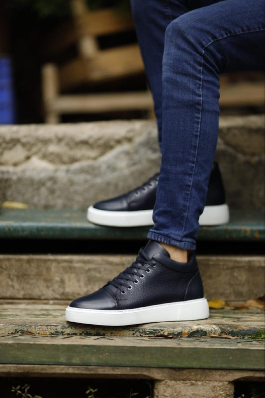 Lyon Navy Blue High Top Sneakers - Stylish Comfort for Every Occasion