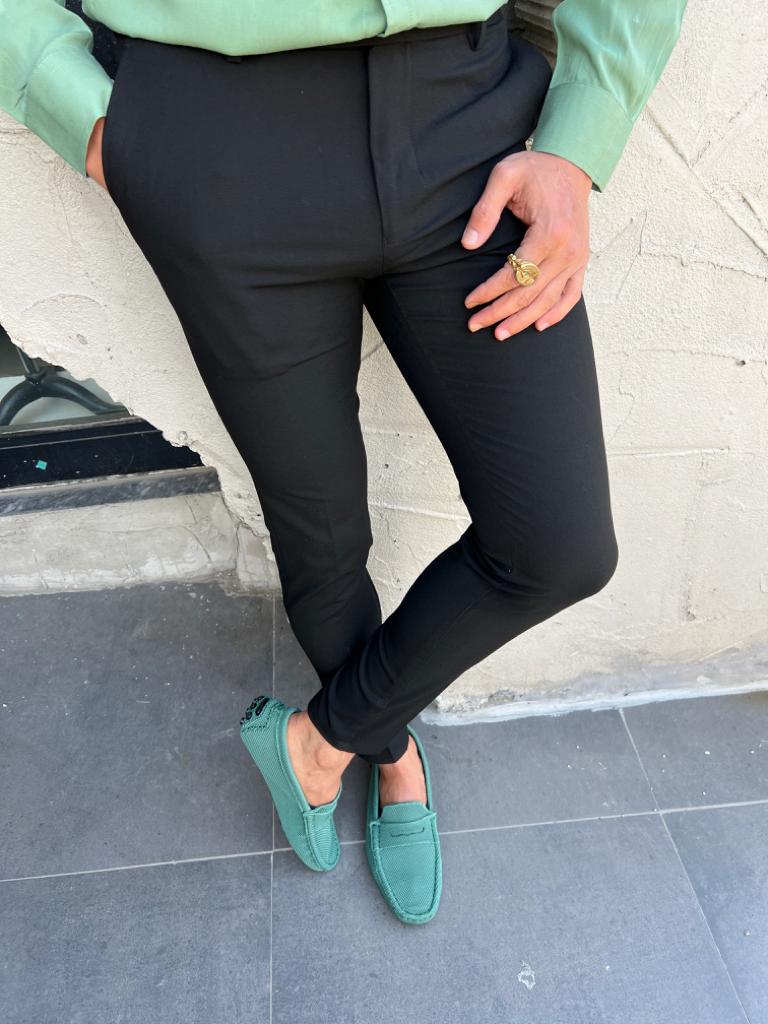 Lyon Black Slim Fit Pants: Elevate Your Style