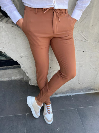 Lyon Brown Slim Fit Rope Pants for Every Occasion