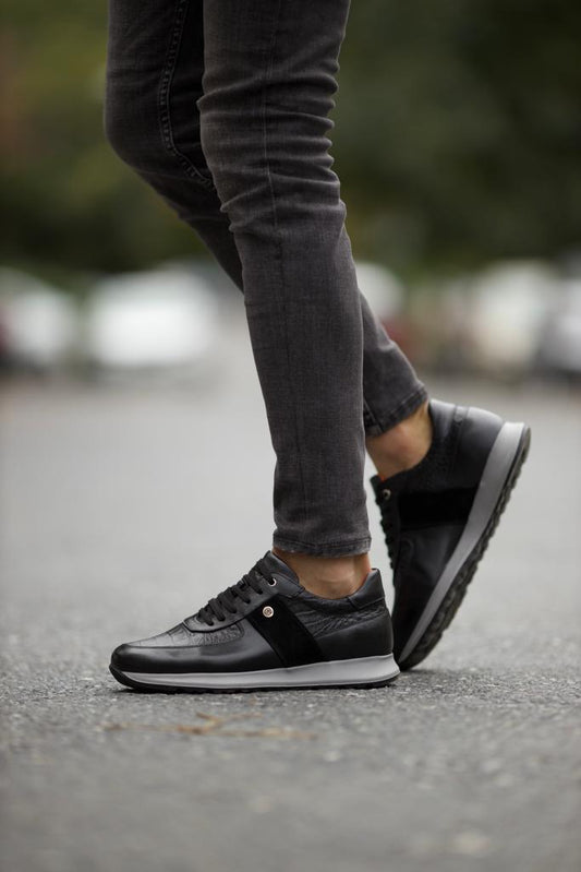 Lyon Black Mid Top Sneakers - The Perfect Blend of Style and Comfort