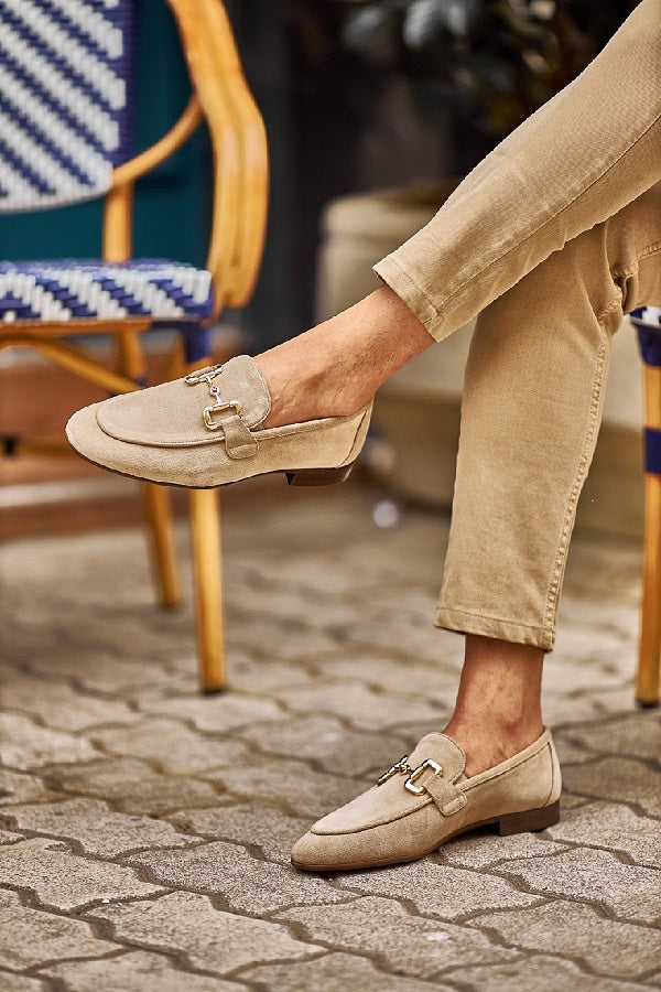 Brabion Levanzo Beige Suede Horsebit Loafers for Stylish Men